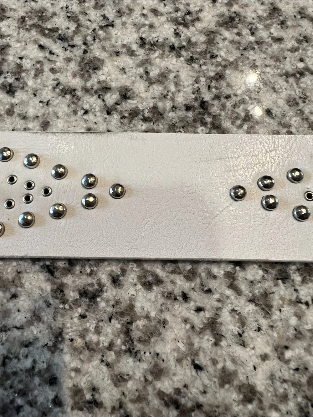 White Studded Leather Belt - Women's Fashion Accessory